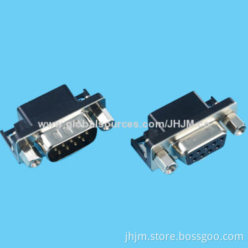D-sub Connectors with Right Angle Type, 2.77mm Pitch, 9, 15, 25, 37 Pins, Female Type